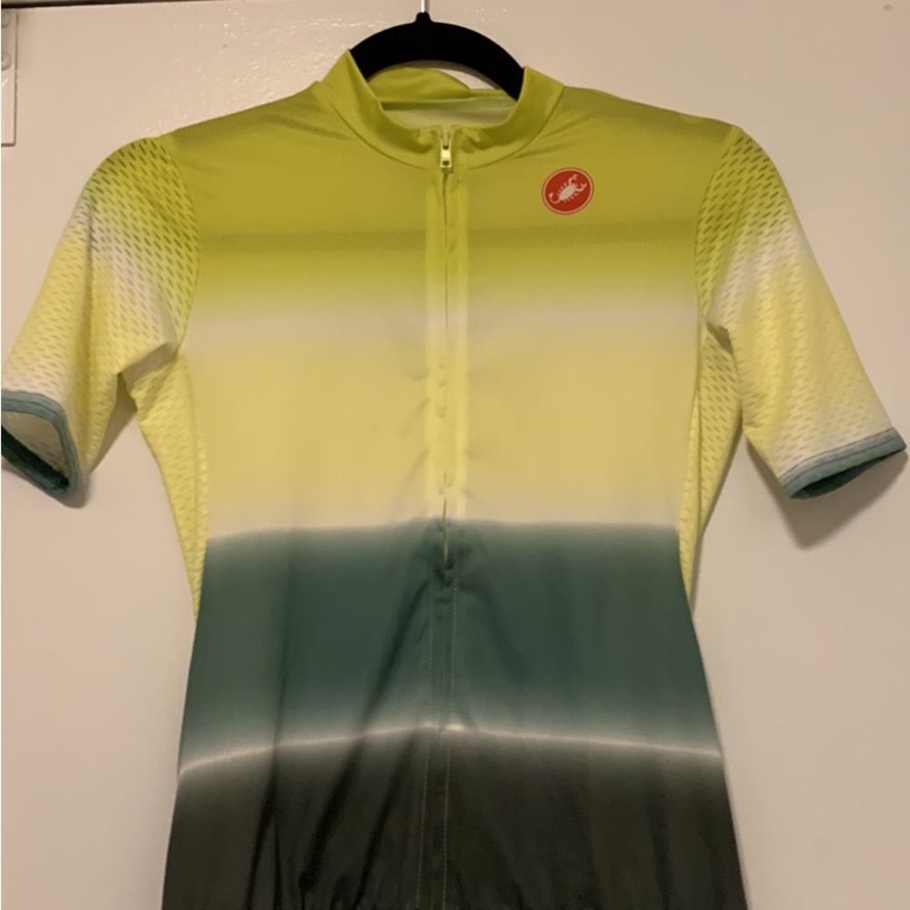New Castelli Yellow and Green Cycling Jersey
